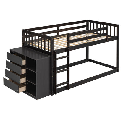 Bunk Bed With 4 Drawers And 3 Shelves - The Sleep Loft - Online Mattress Showroom NYC