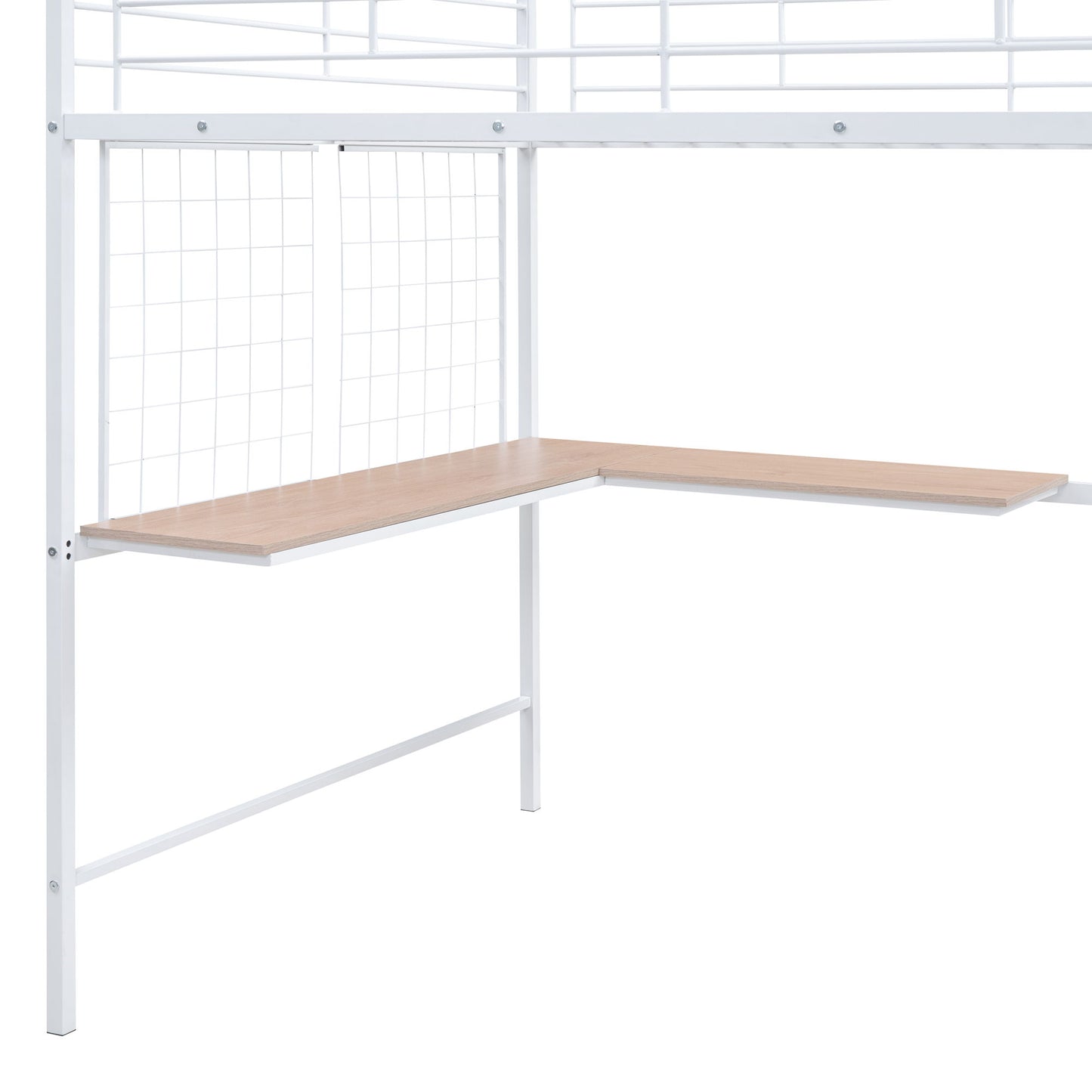 Loft Bed With Desk And Grid, Stylish Frame With Lateral Storage Ladder And Wardrobe - The Sleep Loft - Online Mattress Showroom NYC