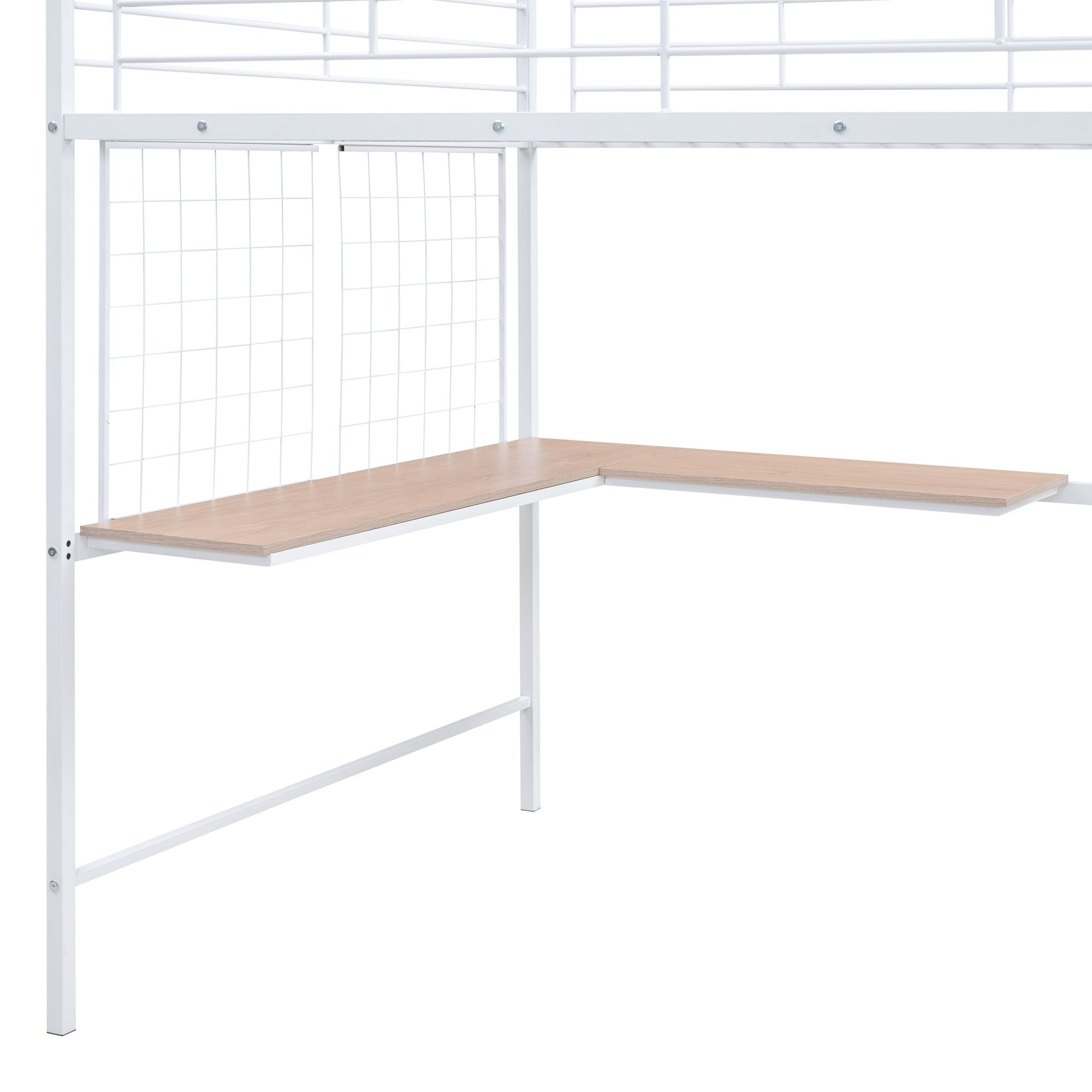 Loft Bed With Desk And Grid, Stylish Frame With Lateral Storage Ladder And Wardrobe - The Sleep Loft - Online Mattress Showroom NYC