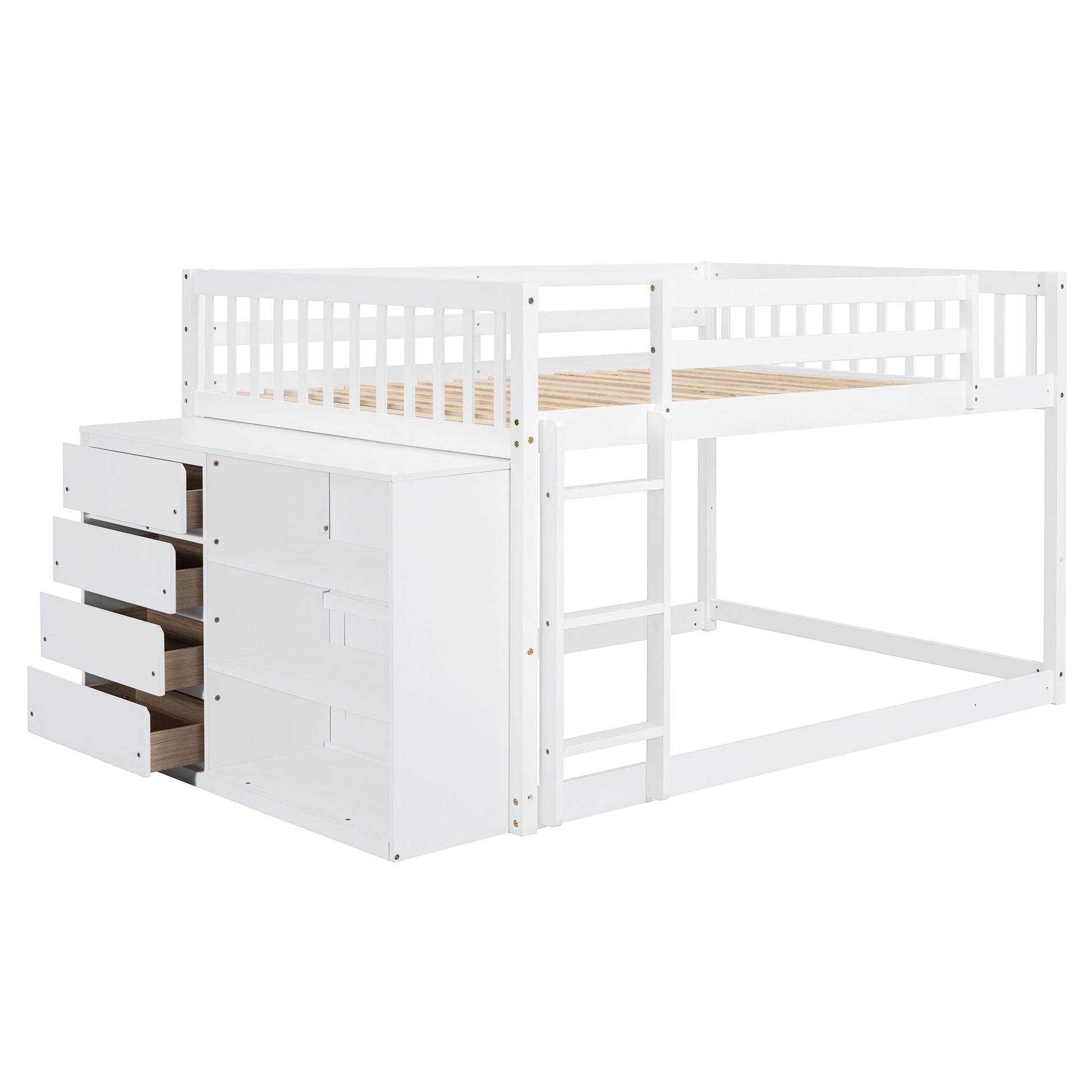 Bunk Bed With 4 Drawers And 3 Shelves - The Sleep Loft - Online Mattress Showroom NYC