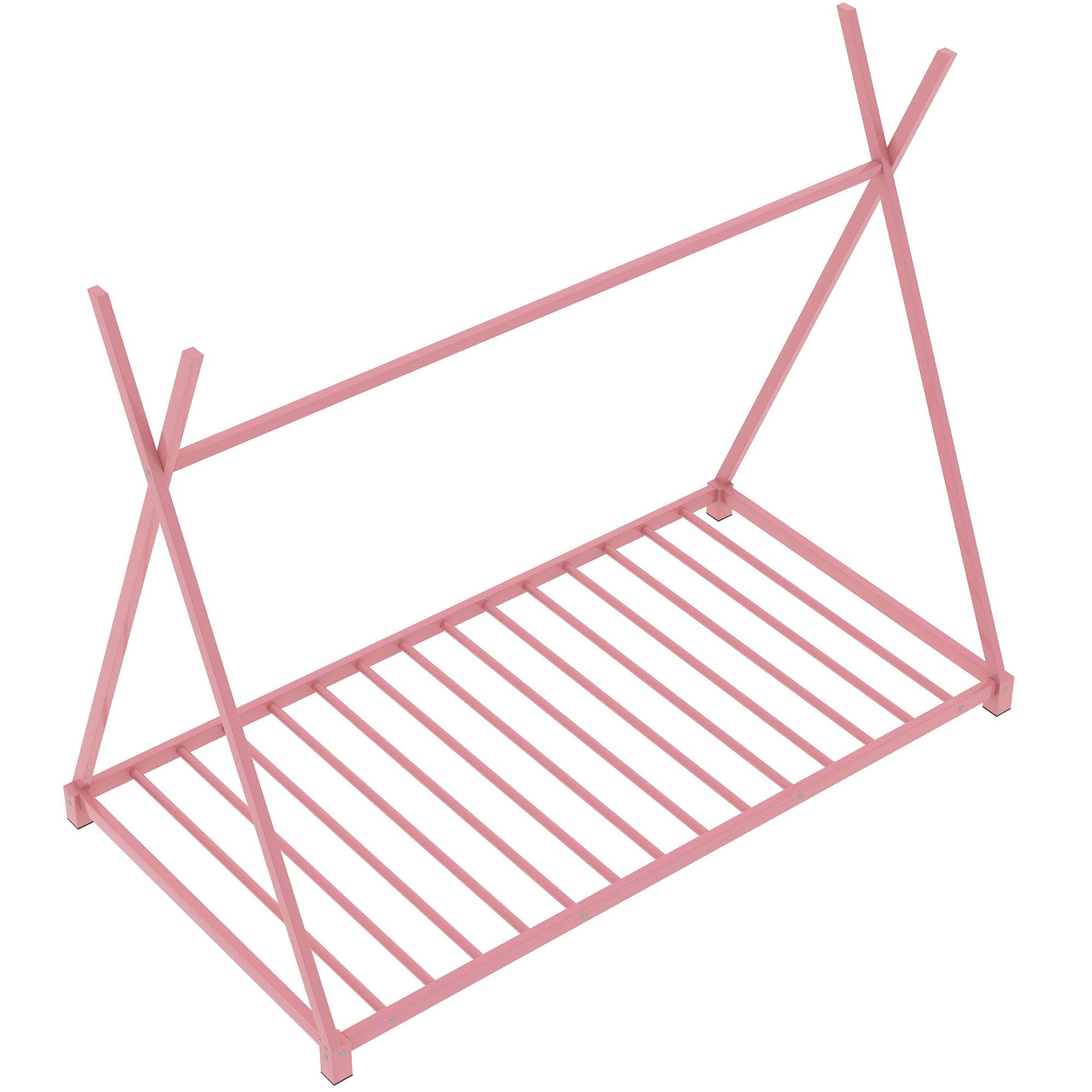Metal House Platform Bed With Triangle Structure, Low Profile Design - The Sleep Loft - Online Mattress Showroom NYC
