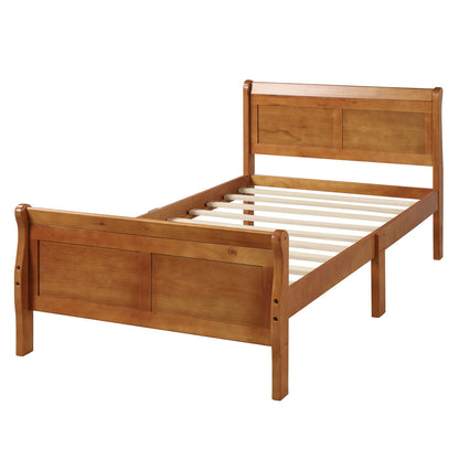 Platform Bed Frame Mattress Foundation Sleigh Bed With Headboard / Footboard / Wood Slat Suppor - The Sleep Loft - Online Mattress Showroom NYC
