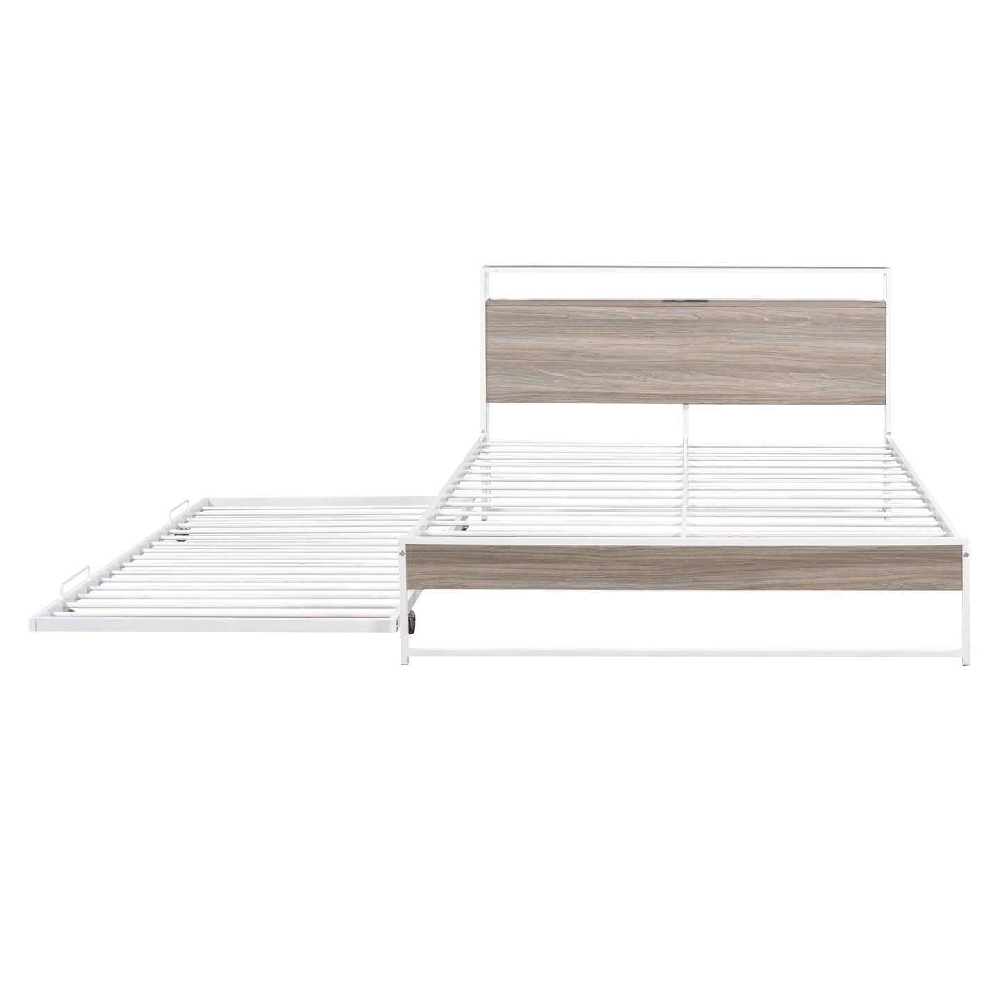 Platform Bed Frame With Trundle, USB Ports And Slat Support, No Box Spring Needed - The Sleep Loft - Online Mattress Showroom NYC
