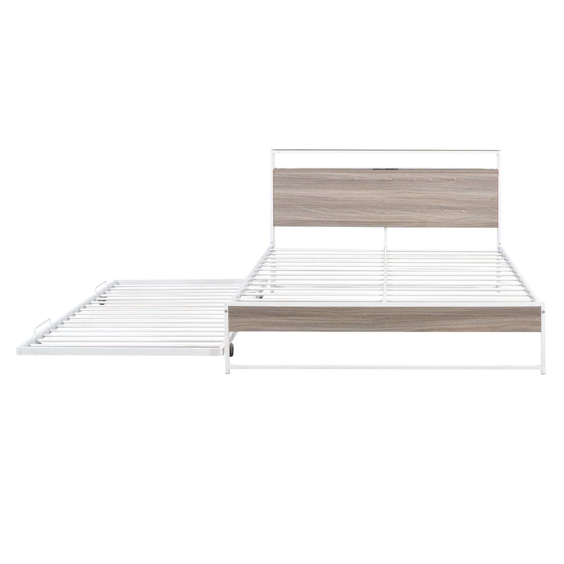 Platform Bed Frame With Trundle, USB Ports And Slat Support, No Box Spring Needed - The Sleep Loft - Online Mattress Showroom NYC