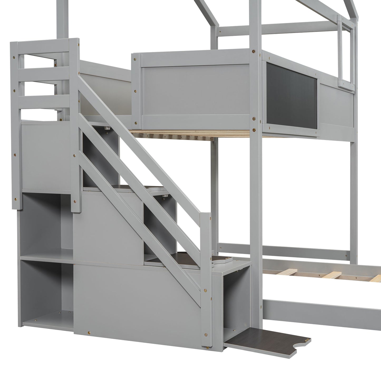 House Style Bunk Bed With Storage Staircase And board - The Sleep Loft - Online Mattress Showroom NYC