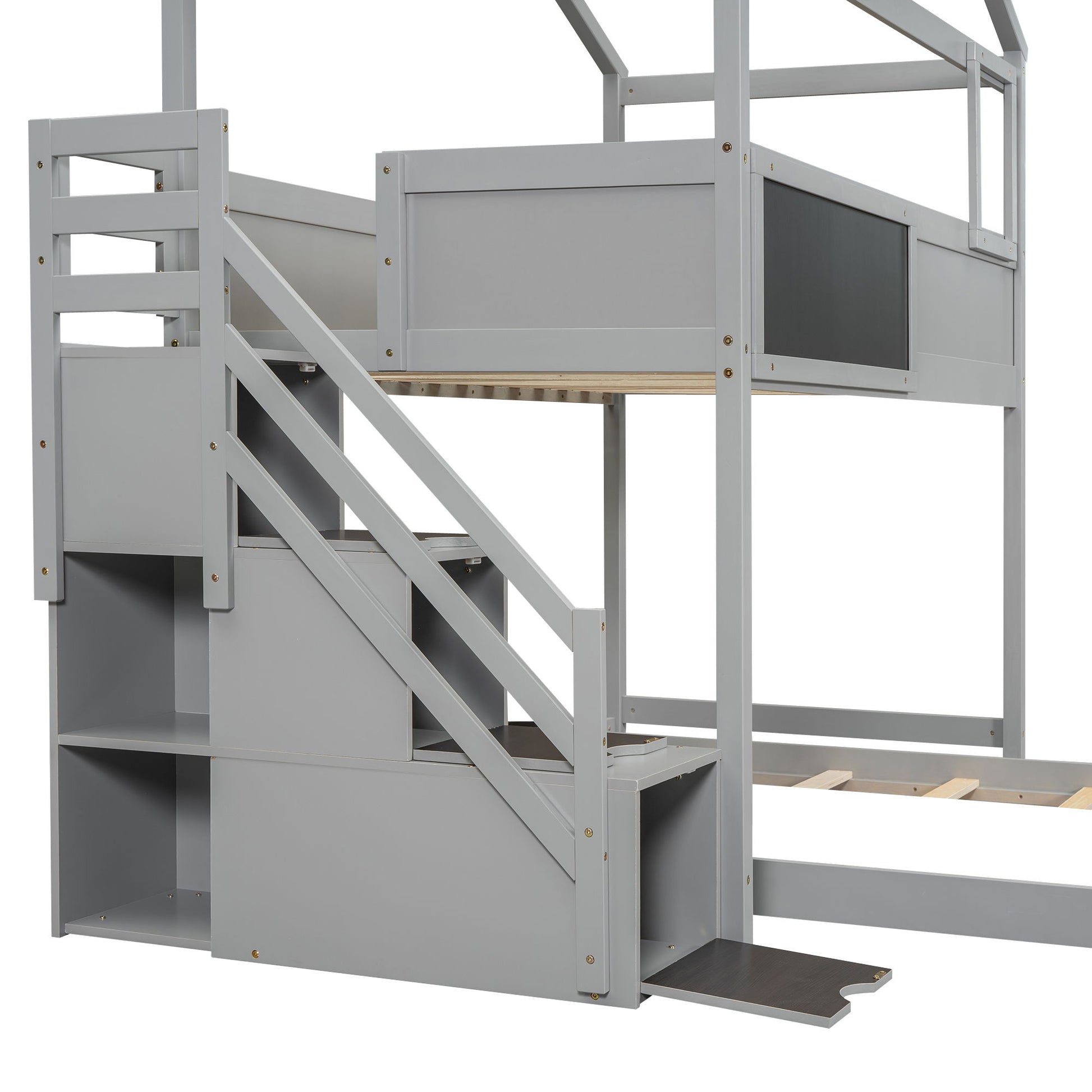 House Style Bunk Bed With Storage Staircase And board - The Sleep Loft - Online Mattress Showroom NYC