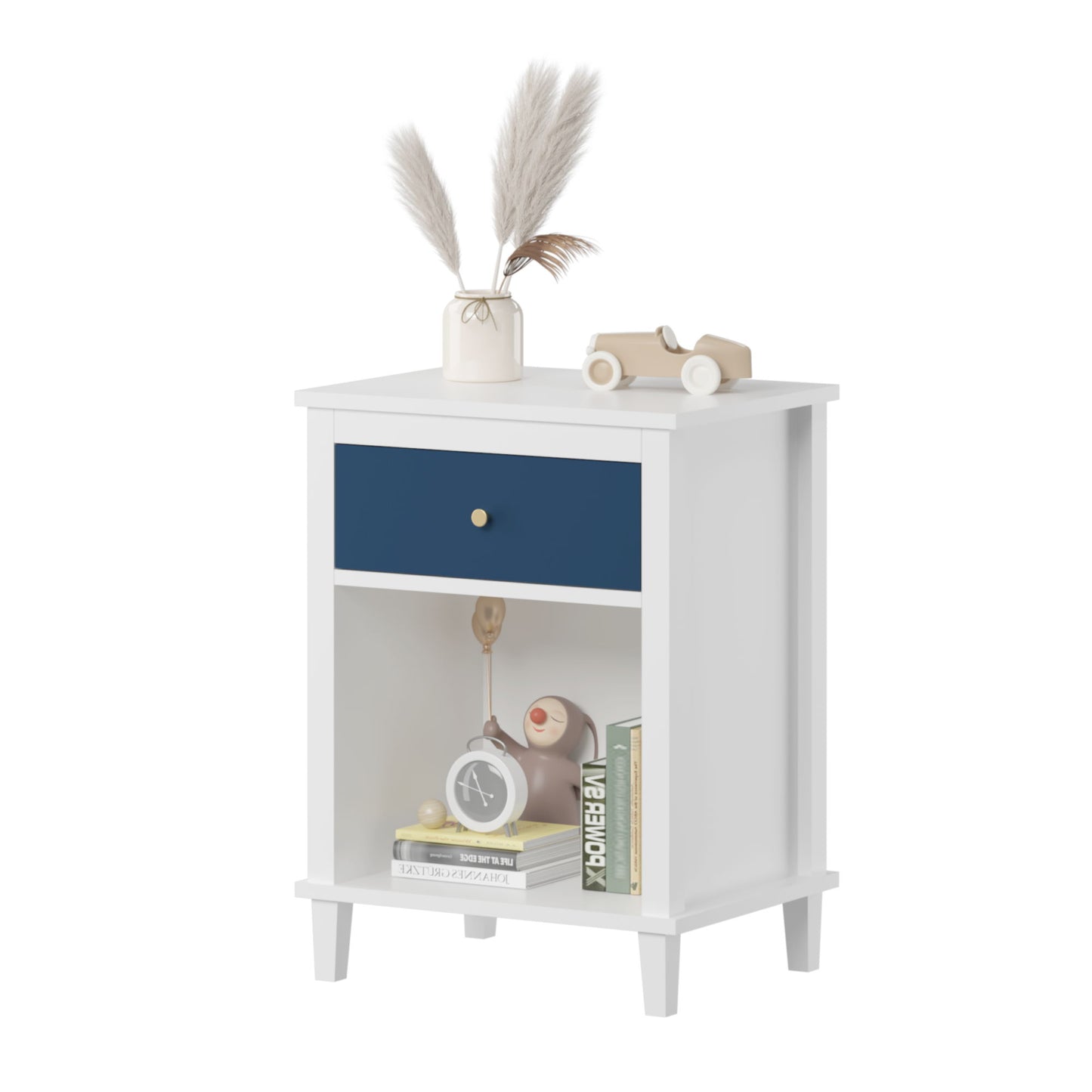 Nightstand With 1 Drawer 1 Shelf - The Sleep Loft - Online Mattress Showroom NYC