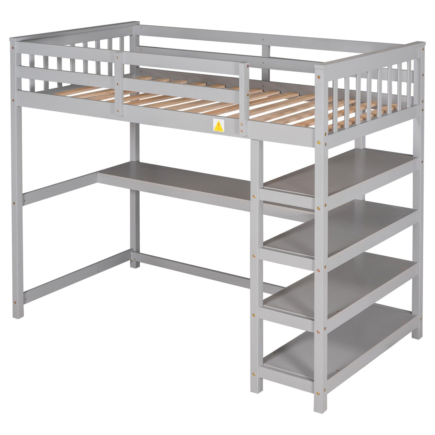 Loft Bed With Storage Shelves And Under Bed Desk - The Sleep Loft - Online Mattress Showroom NYC