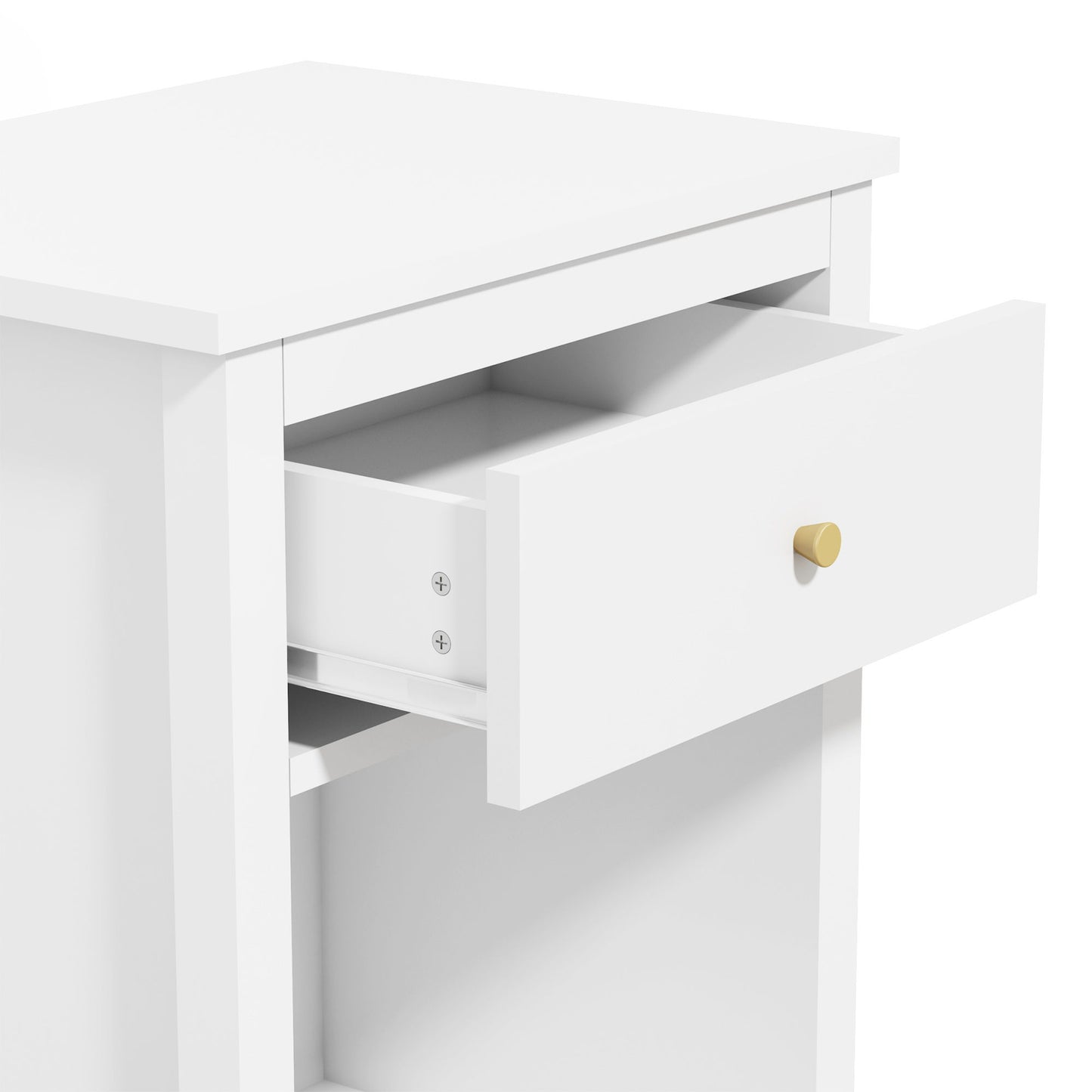 Nightstand & 1 Drawer And 1 Shelf - White - The Sleep Loft - Online Mattress Showroom NYC