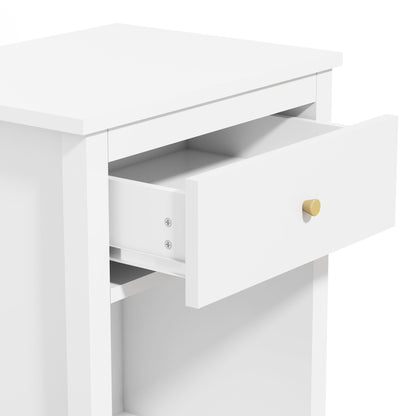 Nightstand & 1 Drawer And 1 Shelf - White - The Sleep Loft - Online Mattress Showroom NYC