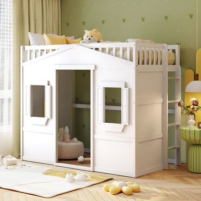 House Loft Bed With Ladder - The Sleep Loft - Online Mattress Showroom NYC