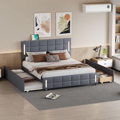 Upholstered Platform Bed With Trundle & Drawers - The Sleep Loft - Online Mattress Showroom NYC