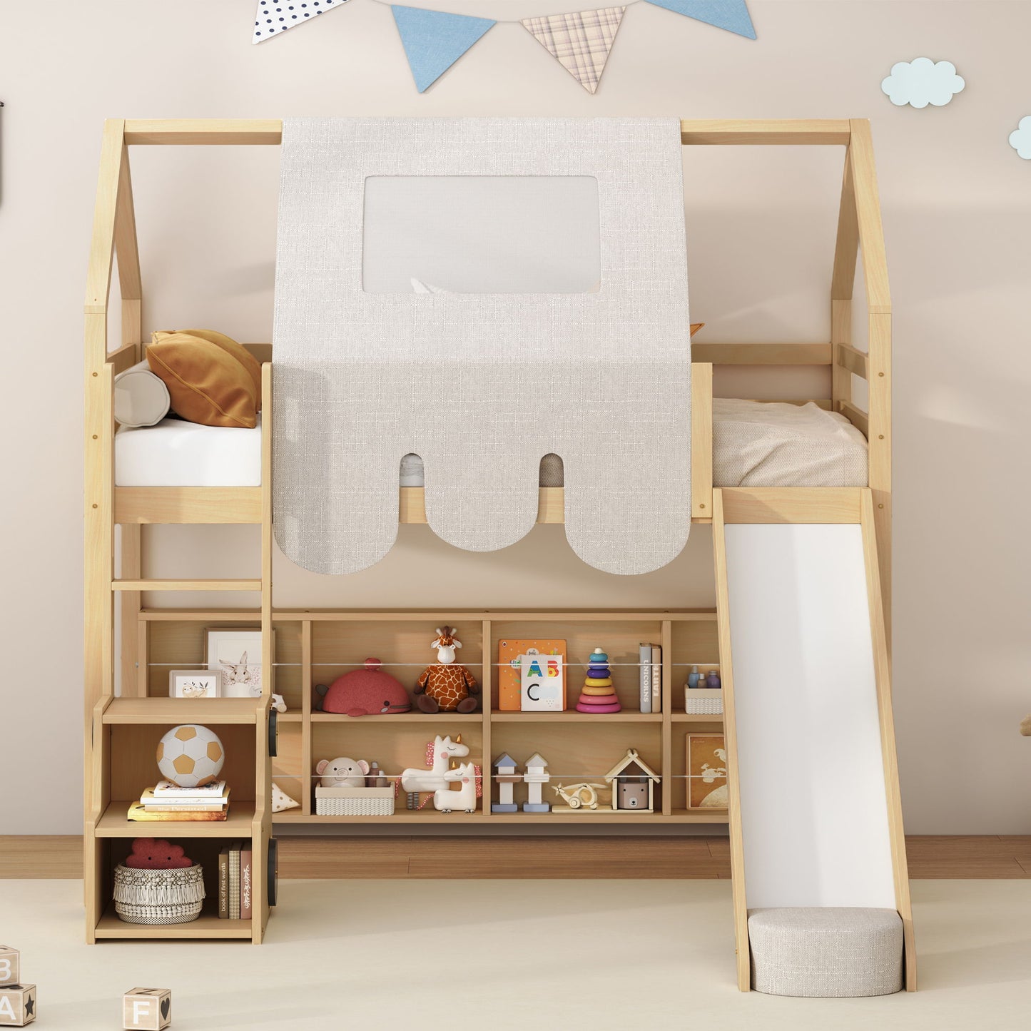 Loft Bed With House Shaped Frame And Tent - The Sleep Loft - Online Mattress Showroom NYC