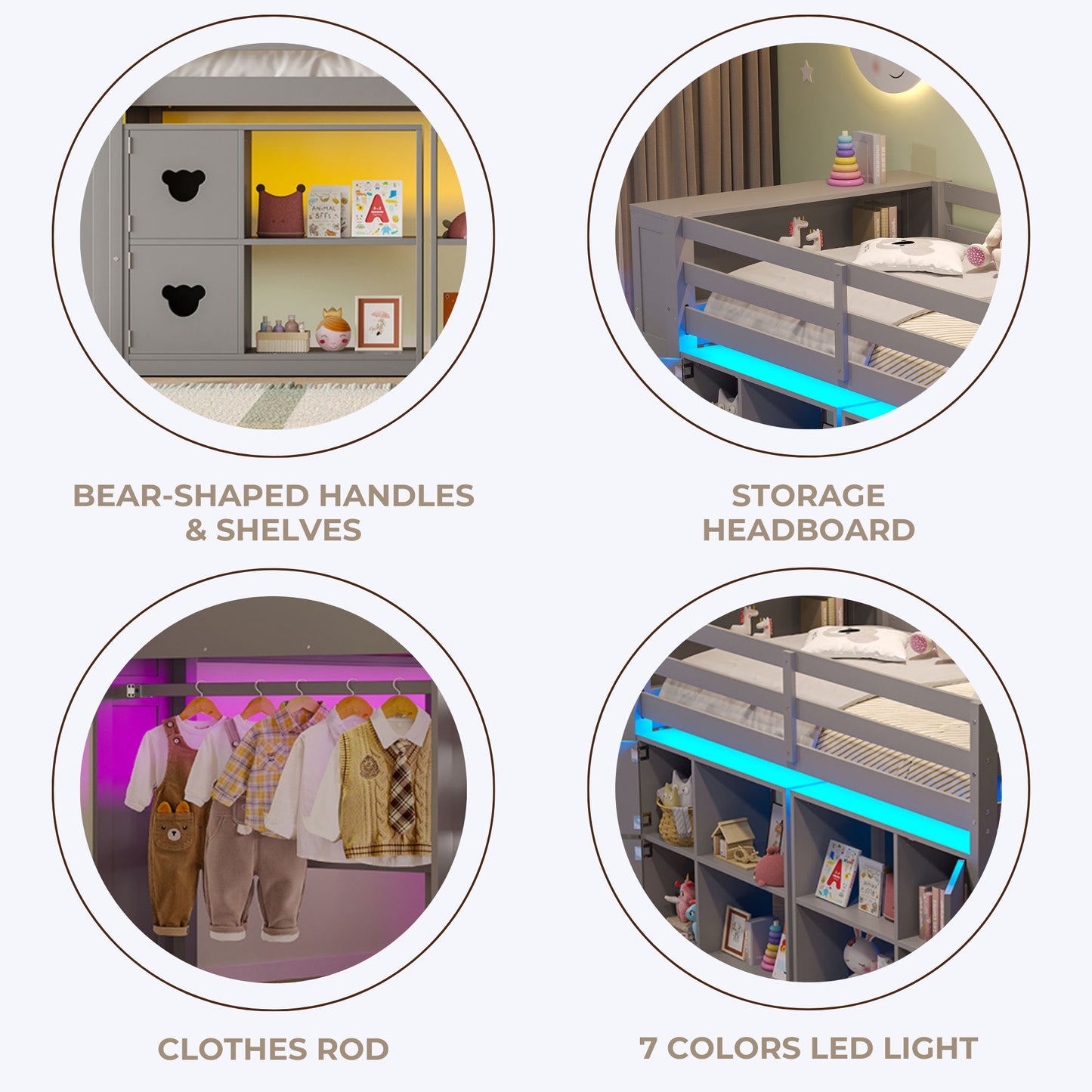 Loft Bed With Storage Cabinets, Staircase Drawers & LED Lights - The Sleep Loft - Online Mattress Showroom NYC