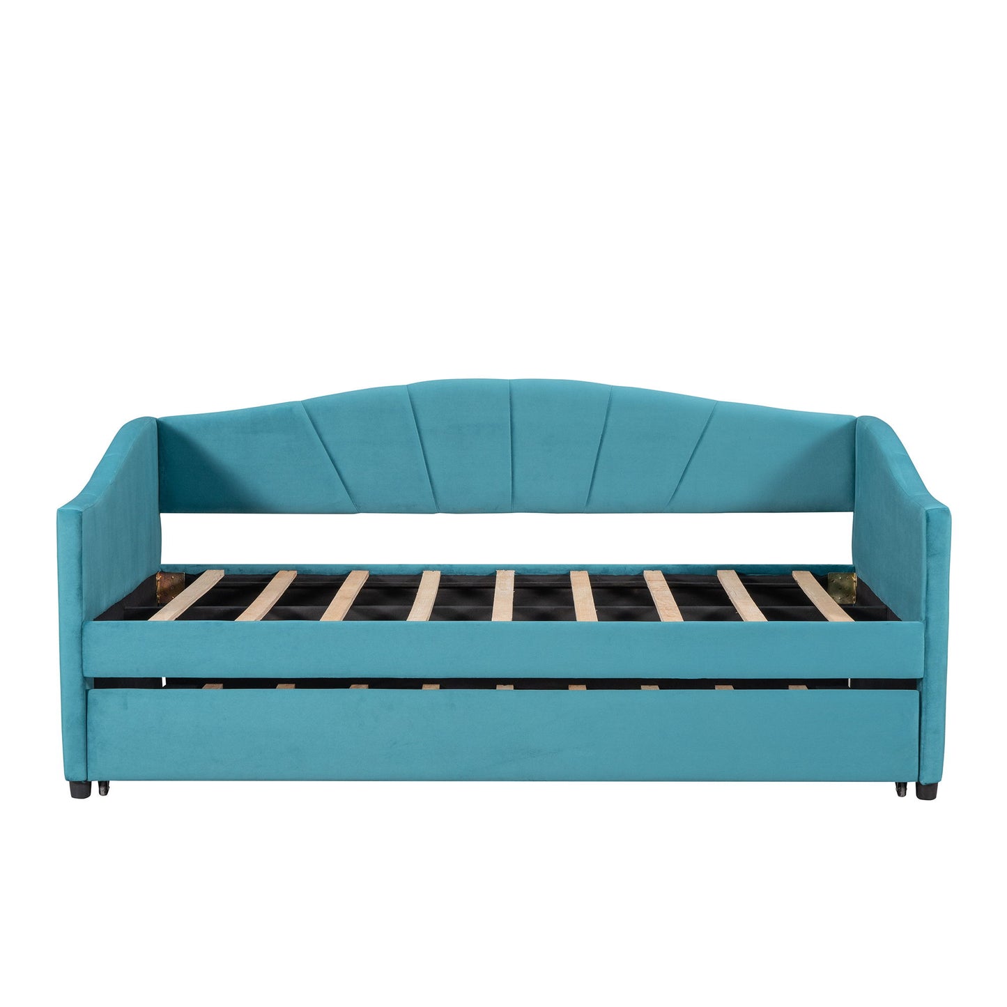 Upholstered Daybed Sofa Bed With Trundle Bed And Wood Slat - The Sleep Loft - Online Mattress Showroom NYC