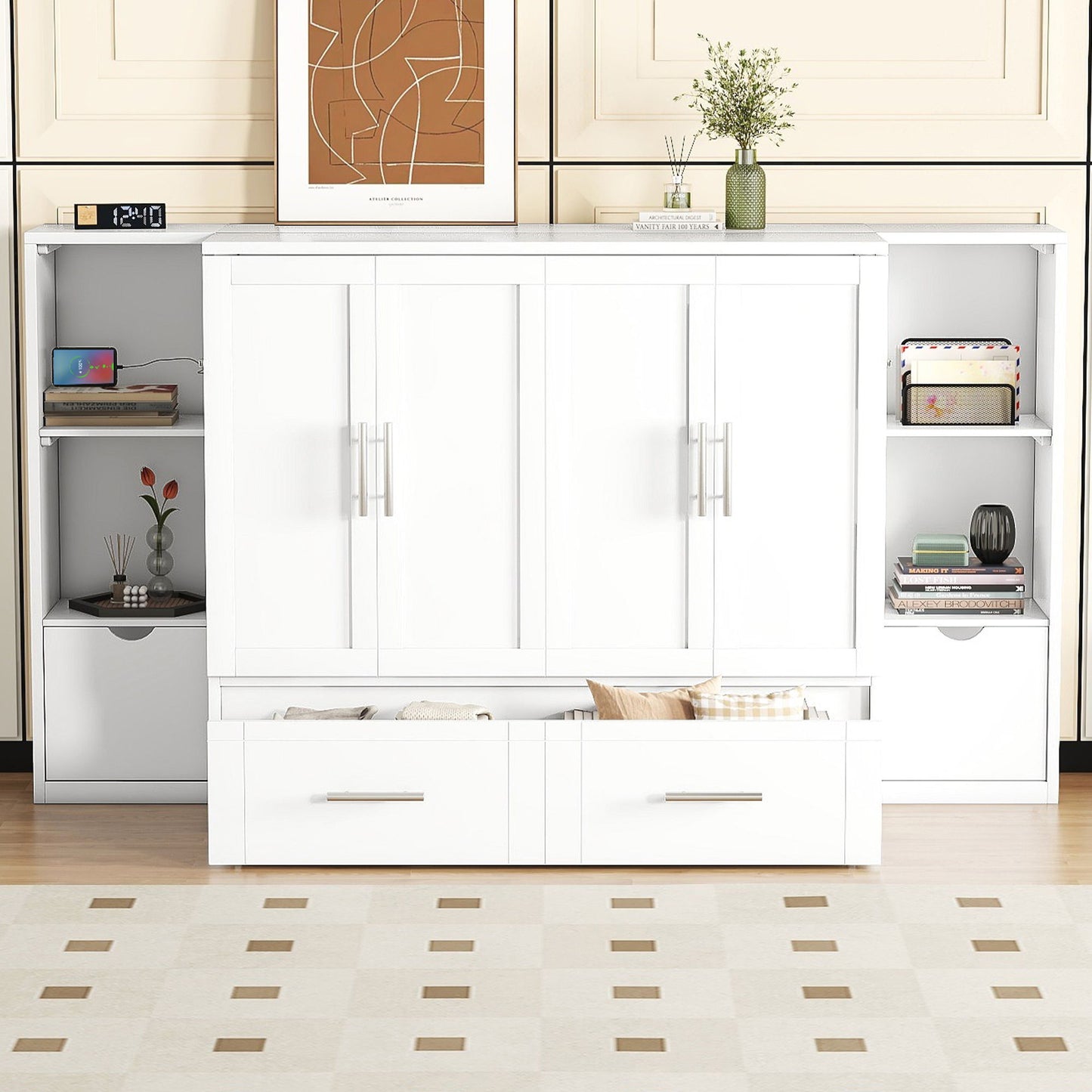 Murphy Bed With Shelves, Drawers And USB Ports - The Sleep Loft - Online Mattress Showroom NYC