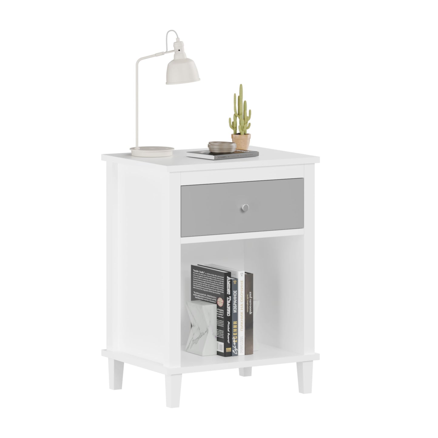 Nightstand With 1 Drawer 1 Shelf - The Sleep Loft - Online Mattress Showroom NYC