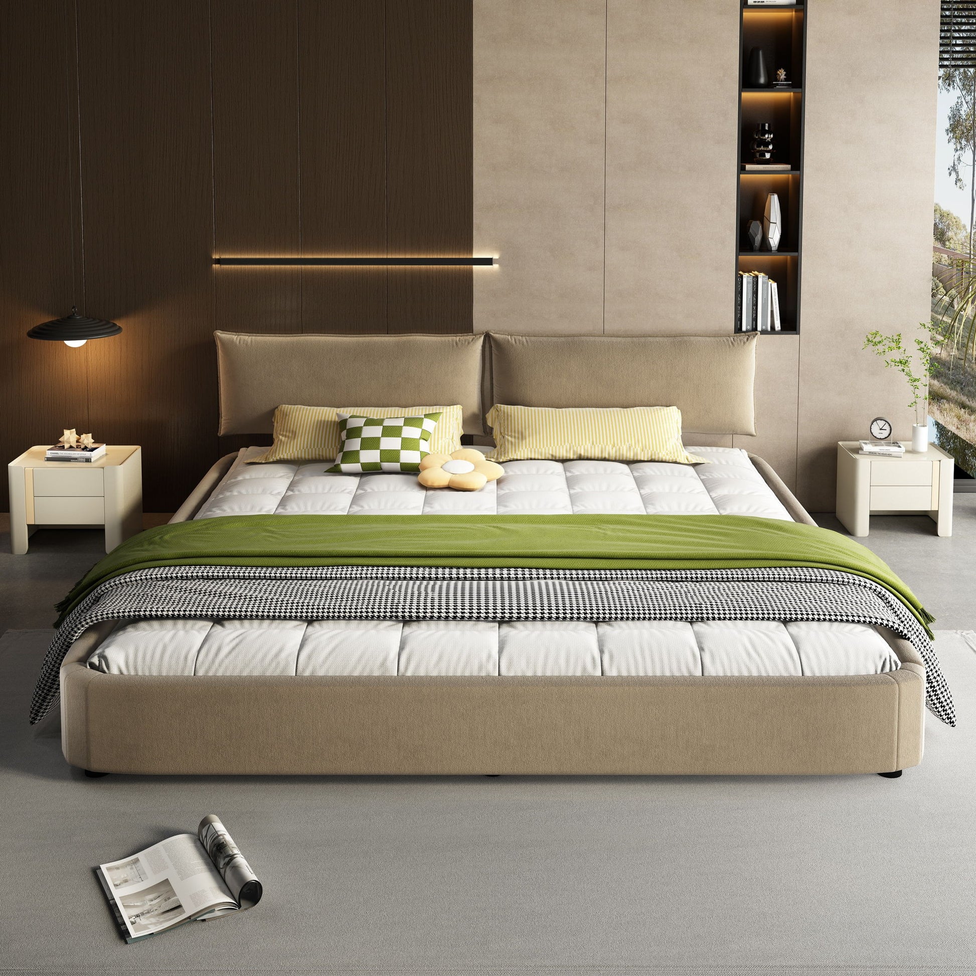 Cloud Bed Frame With Oversized Padded Movable Headboard - The Sleep Loft - Online Mattress Showroom NYC