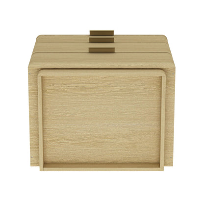 Payton - Nightstand With 3 Drawers - Oak - The Sleep Loft - Online Mattress Showroom NYC