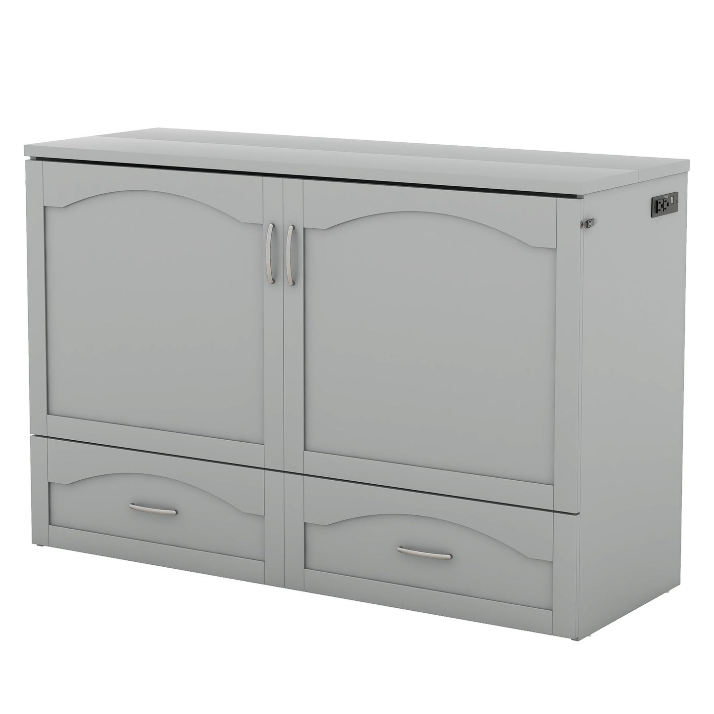 Murphy Wall Bed With Drawer And A Set Of Sockets & USB Ports, Pulley Structure Design - The Sleep Loft - Online Mattress Showroom NYC