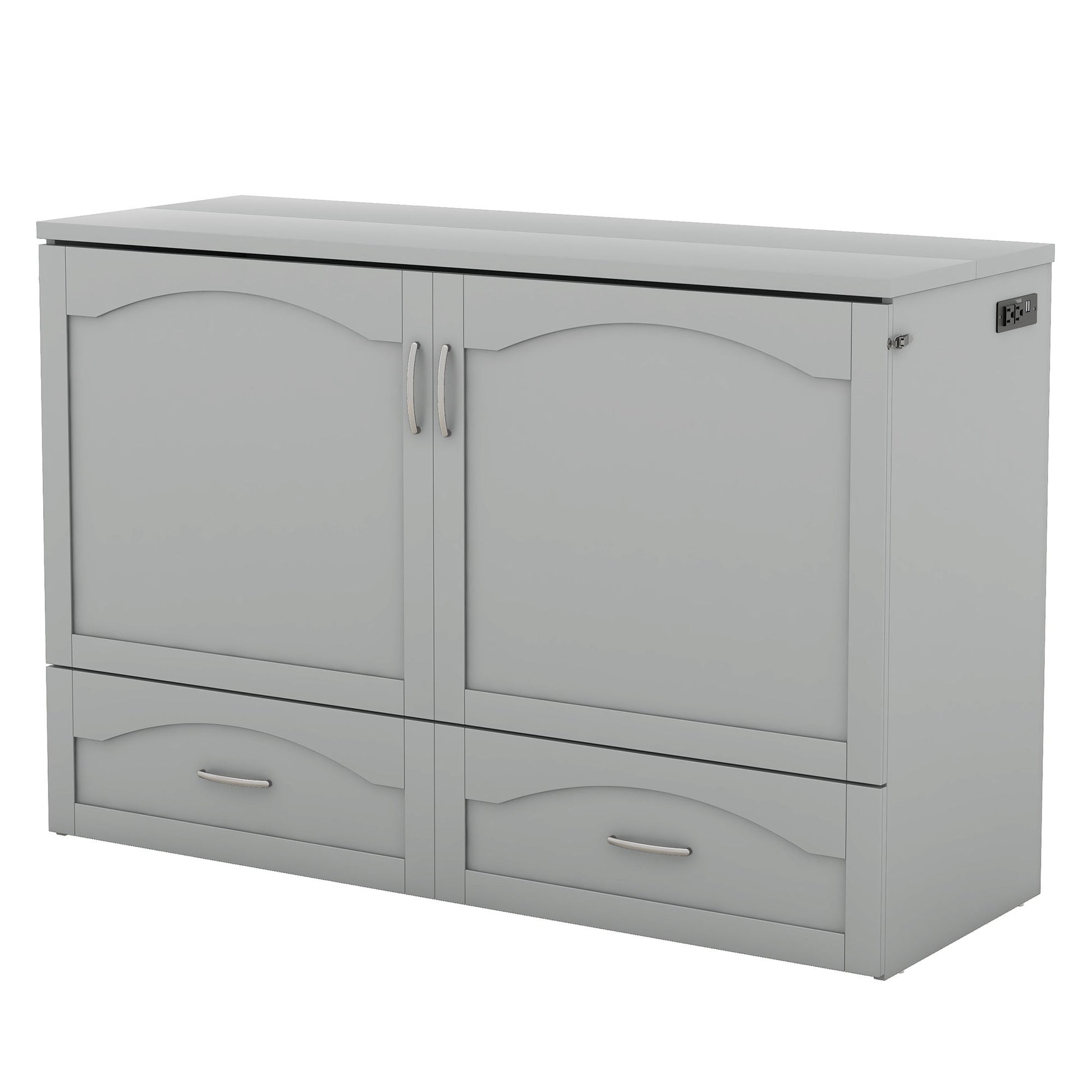 Murphy Wall Bed With Drawer And A Set Of Sockets & USB Ports, Pulley Structure Design - The Sleep Loft - Online Mattress Showroom NYC