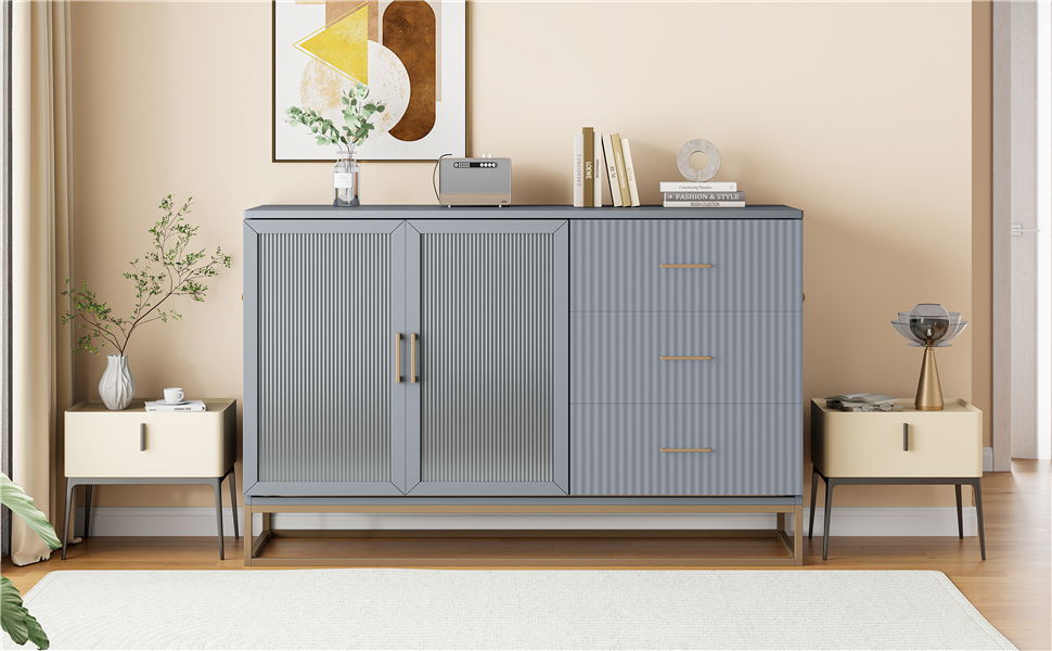 Murphy Bed With Frosted Glass Doors Design, Fake Drawers, Metal Legs - The Sleep Loft - Online Mattress Showroom NYC