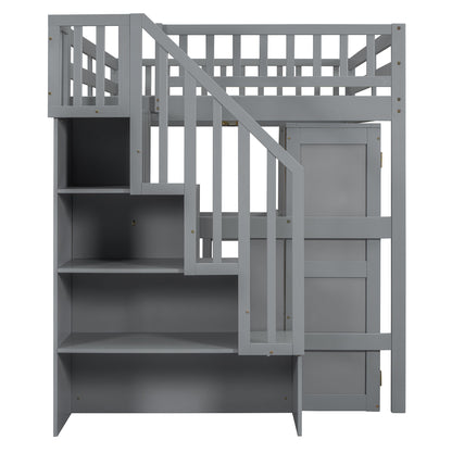 Loft Bed With Stairs, Bookshelf, Drawers, Desk & Wardrobe, Space Saving Multifunctional Furniture - The Sleep Loft - Online Mattress Showroom NYC
