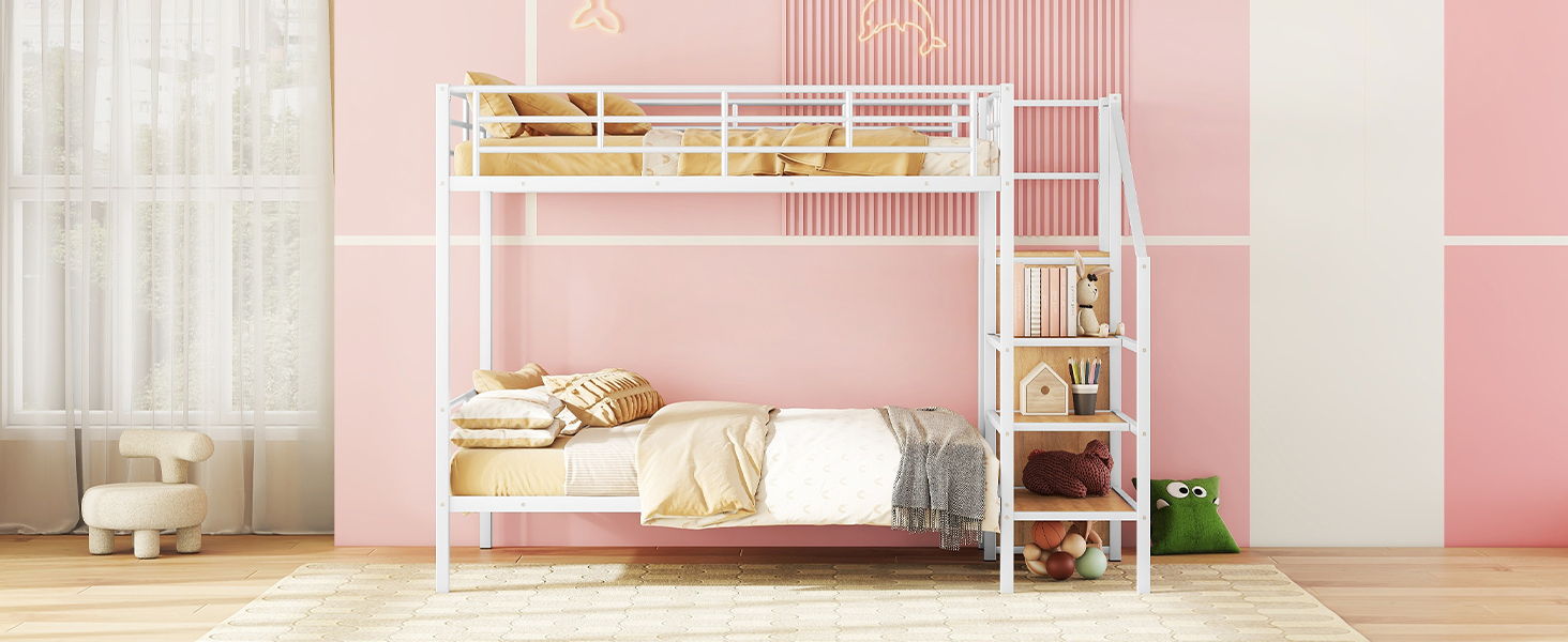 Bunk Bed With Lateral Storage Ladder And Wardrobe - The Sleep Loft - Online Mattress Showroom NYC