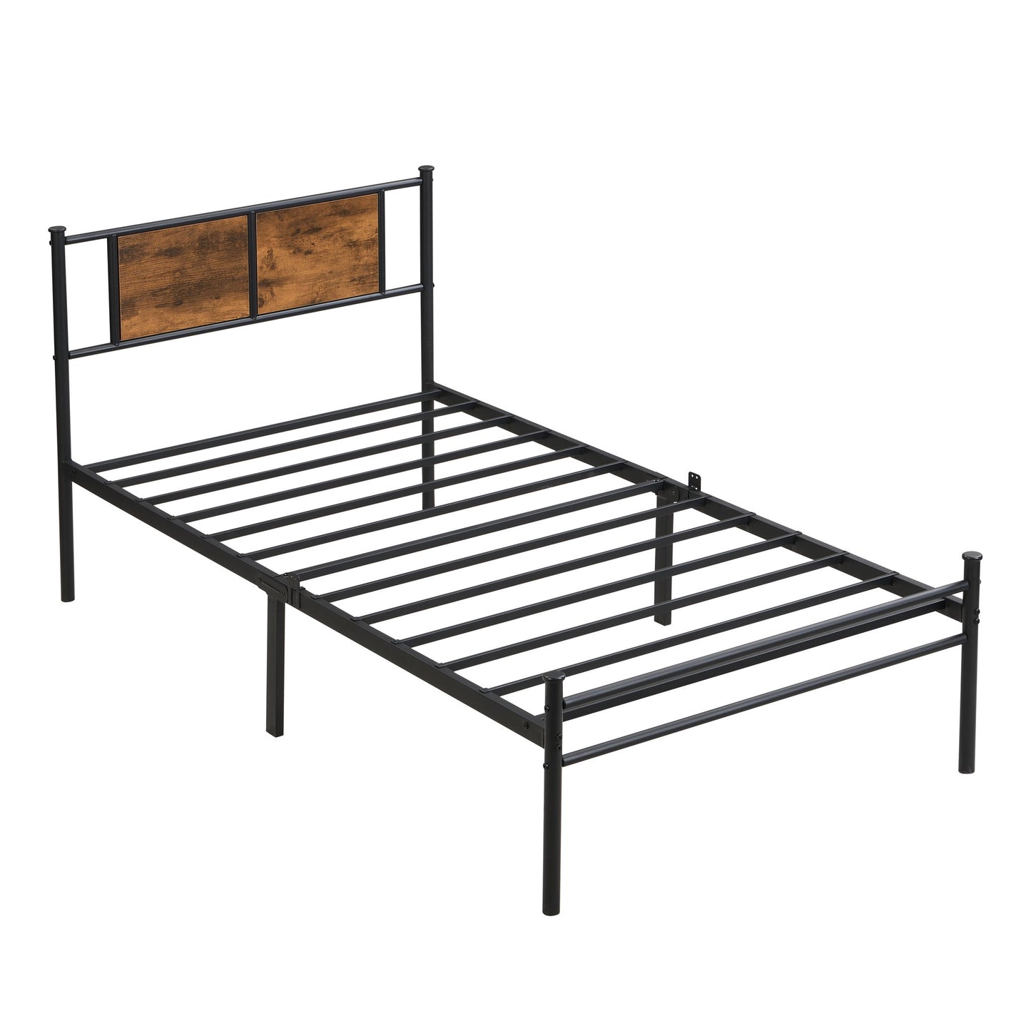 ModerMetal Bedframe With Wood Panel Headboard - The Sleep Loft - Online Mattress Showroom NYC