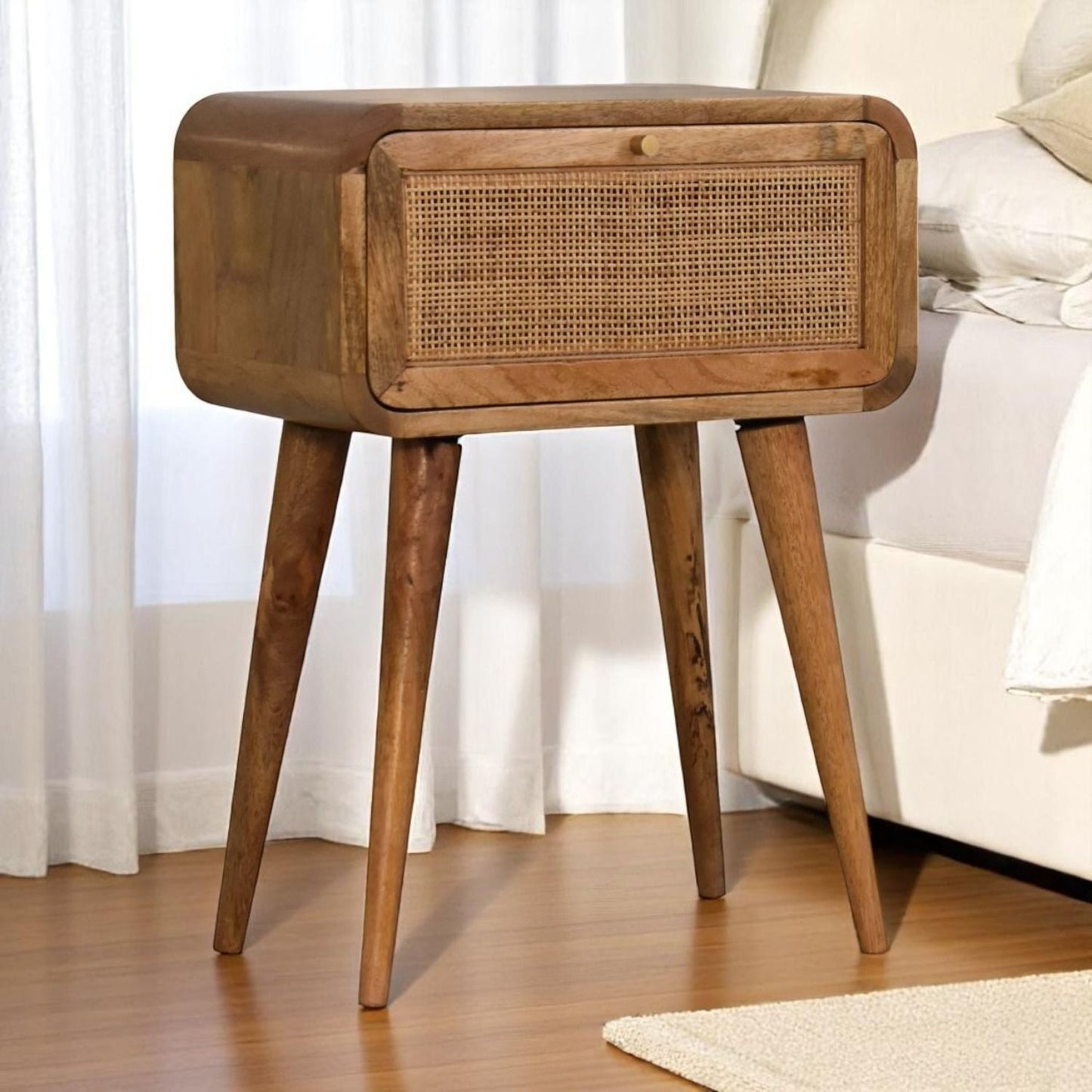 Mini Woven Nightstand - Oak - The Sleep Loft - Online Mattress Showroom NYC