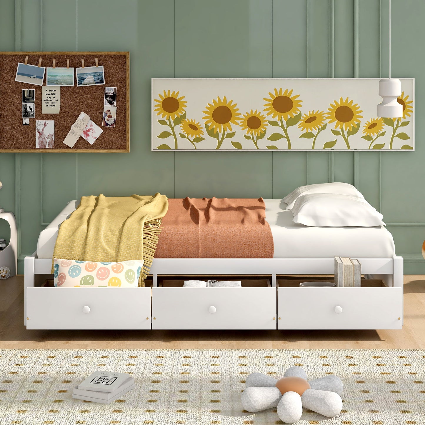 Twin Size Platform Storage Bed With 3 Drawers - White - The Sleep Loft - Online Mattress Showroom NYC
