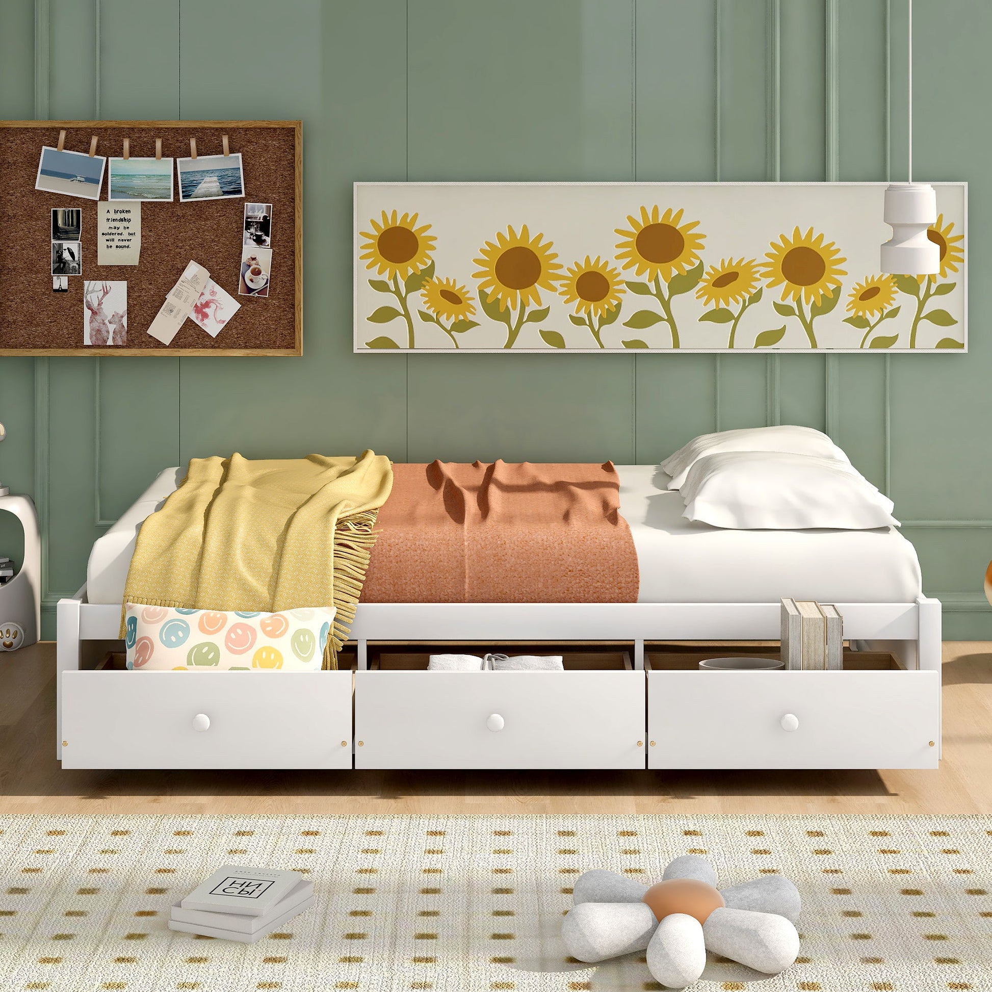 Twin Size Platform Storage Bed With 3 Drawers - White - The Sleep Loft - Online Mattress Showroom NYC
