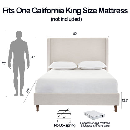 Harper - Tall Headboard Upholstered Bed / High Headboard / Elegant Simplicity / No Box Spring Needed - The Sleep Loft - Online Mattress Showroom NYC