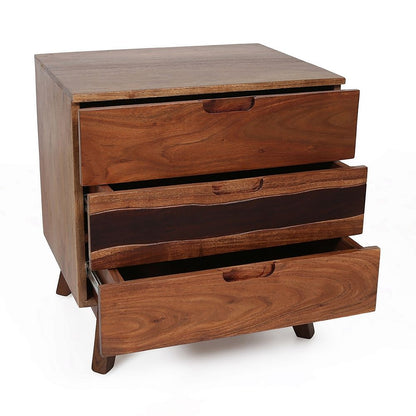 Nightstand Natural Wood - Brown - The Sleep Loft - Online Mattress Showroom NYC