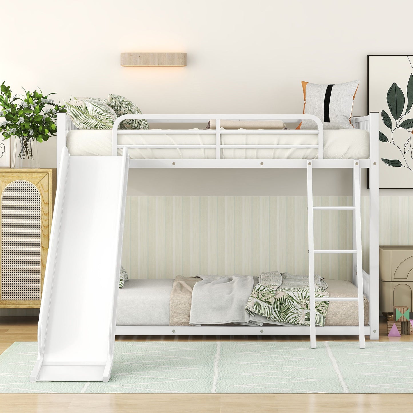 Metal Bunk Bed With Slide, Durable Steel Frame - The Sleep Loft - Online Mattress Showroom NYC