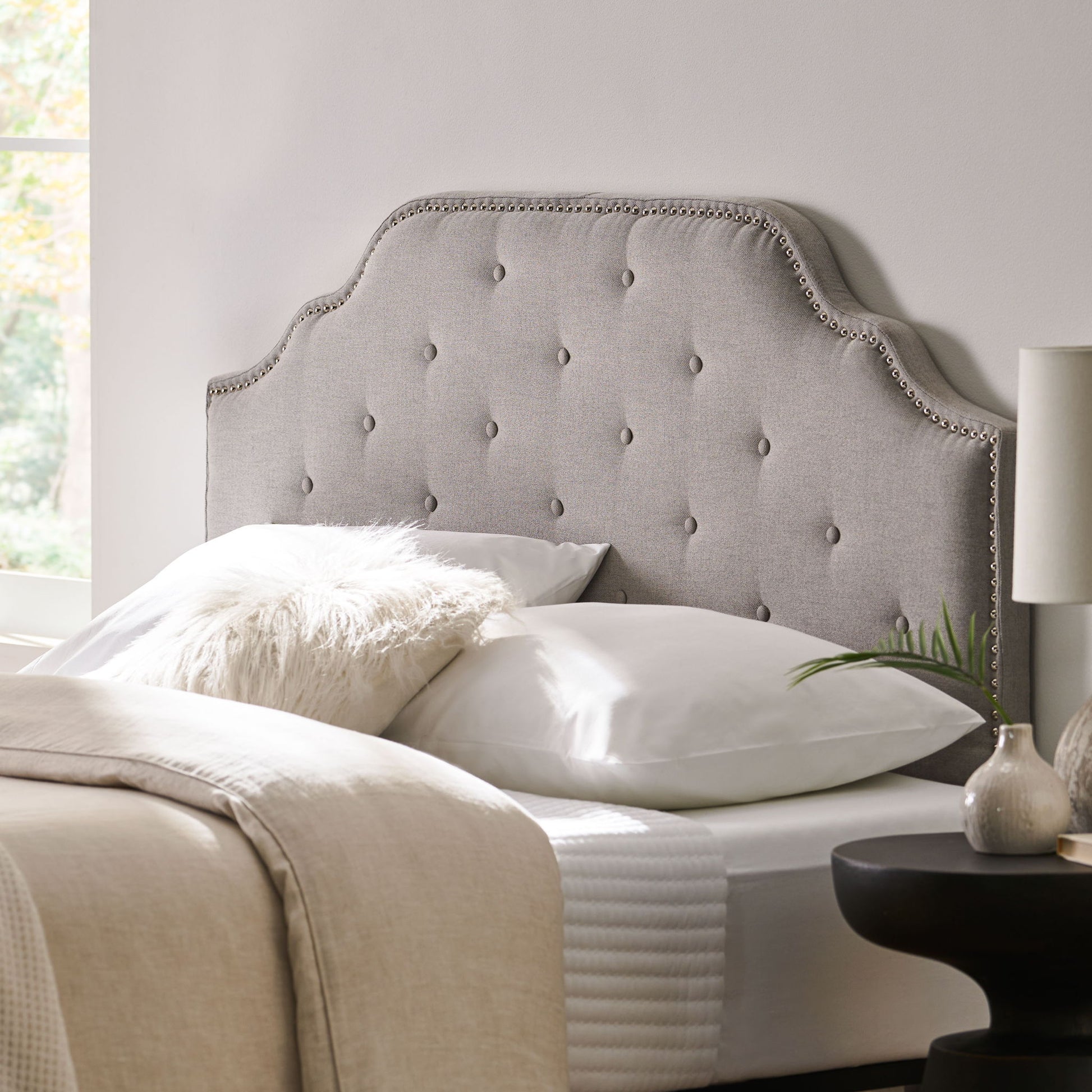 Luella - Button Tufted Upholstered Headboard - The Sleep Loft - Online Mattress Showroom NYC