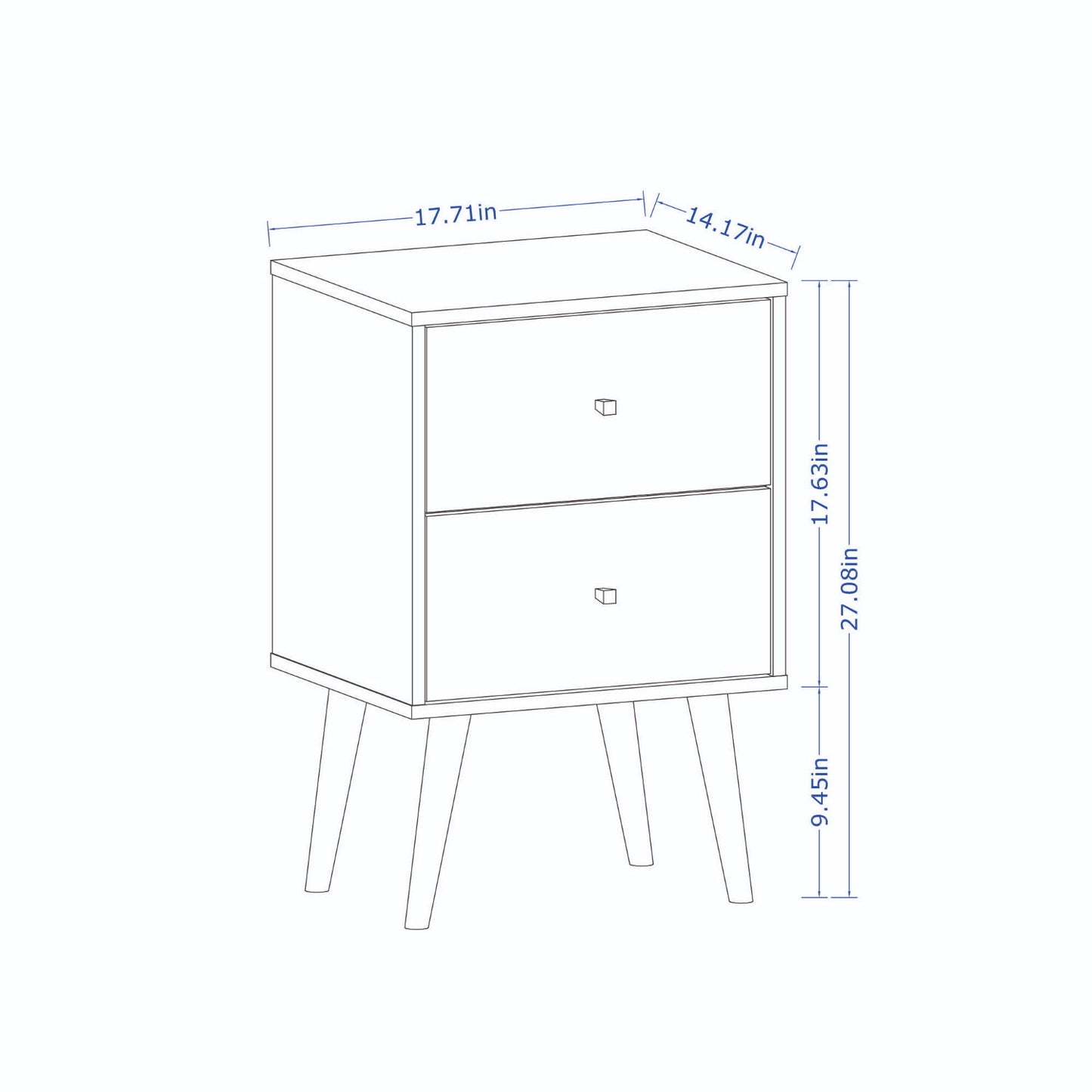 Liberty - Nightstand With 2 Drawers For Bedroom - The Sleep Loft - Online Mattress Showroom NYC