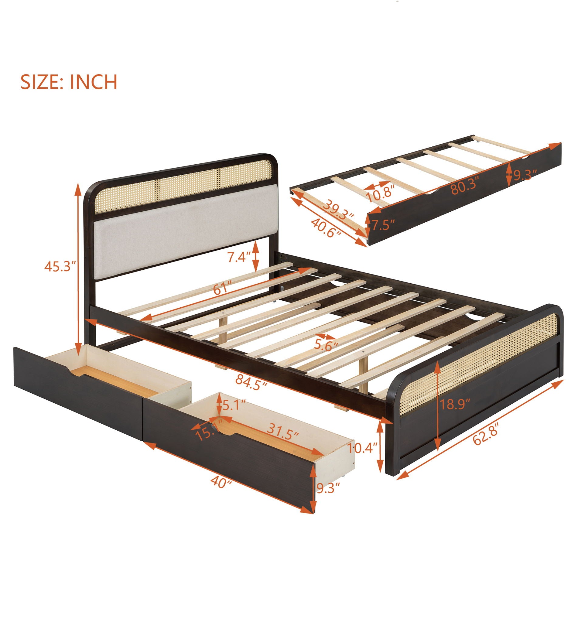 Platform Bed With Trundle And 2 Drawers - The Sleep Loft - Online Mattress Showroom NYC