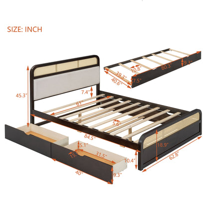Platform Bed With Trundle And 2 Drawers - The Sleep Loft - Online Mattress Showroom NYC