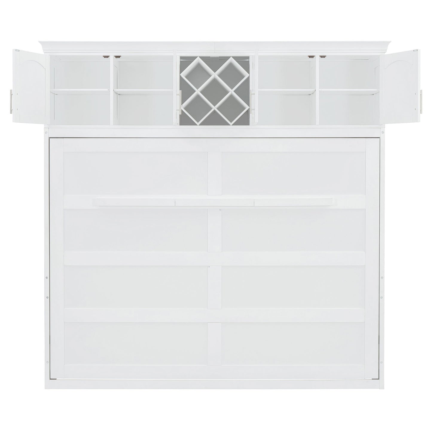 Murphy Wall Bed With Top Cabinets & Wine Rack - The Sleep Loft - Online Mattress Showroom NYC