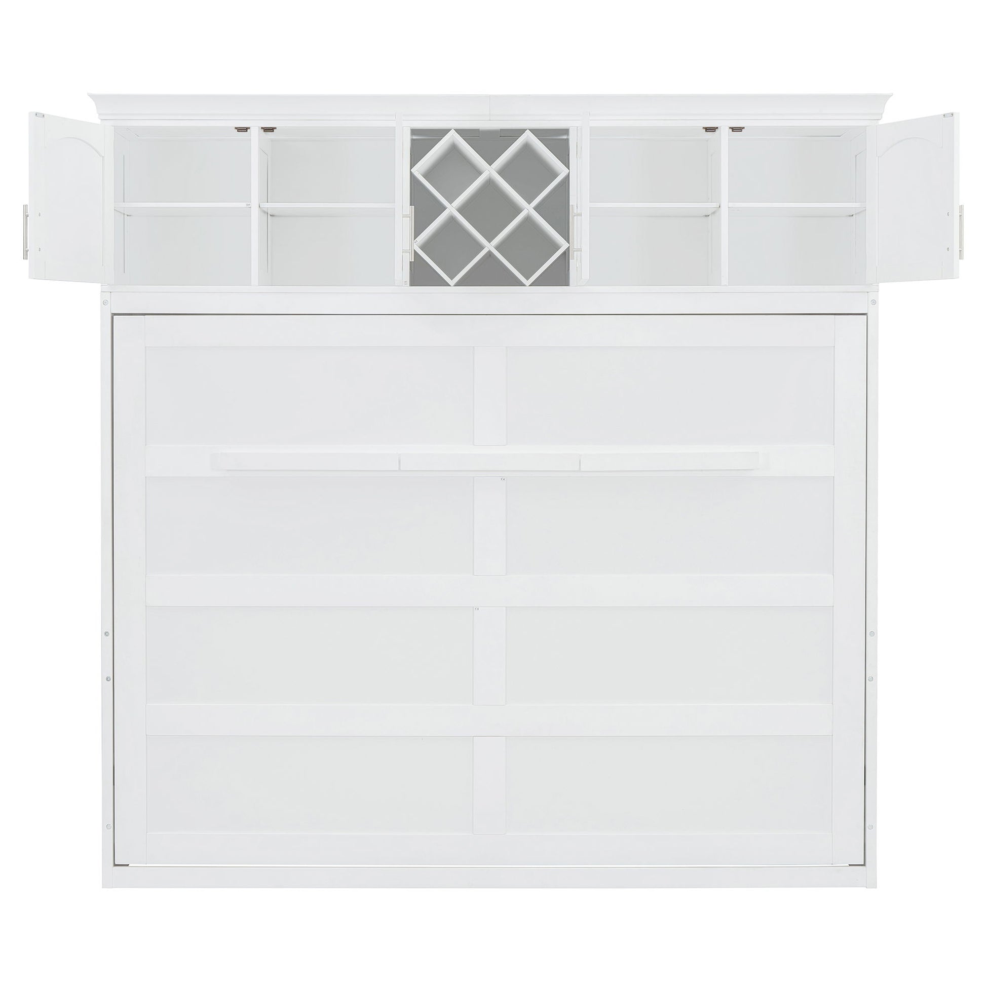 Murphy Wall Bed With Top Cabinets & Wine Rack - The Sleep Loft - Online Mattress Showroom NYC