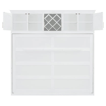 Murphy Wall Bed With Top Cabinets & Wine Rack - The Sleep Loft - Online Mattress Showroom NYC