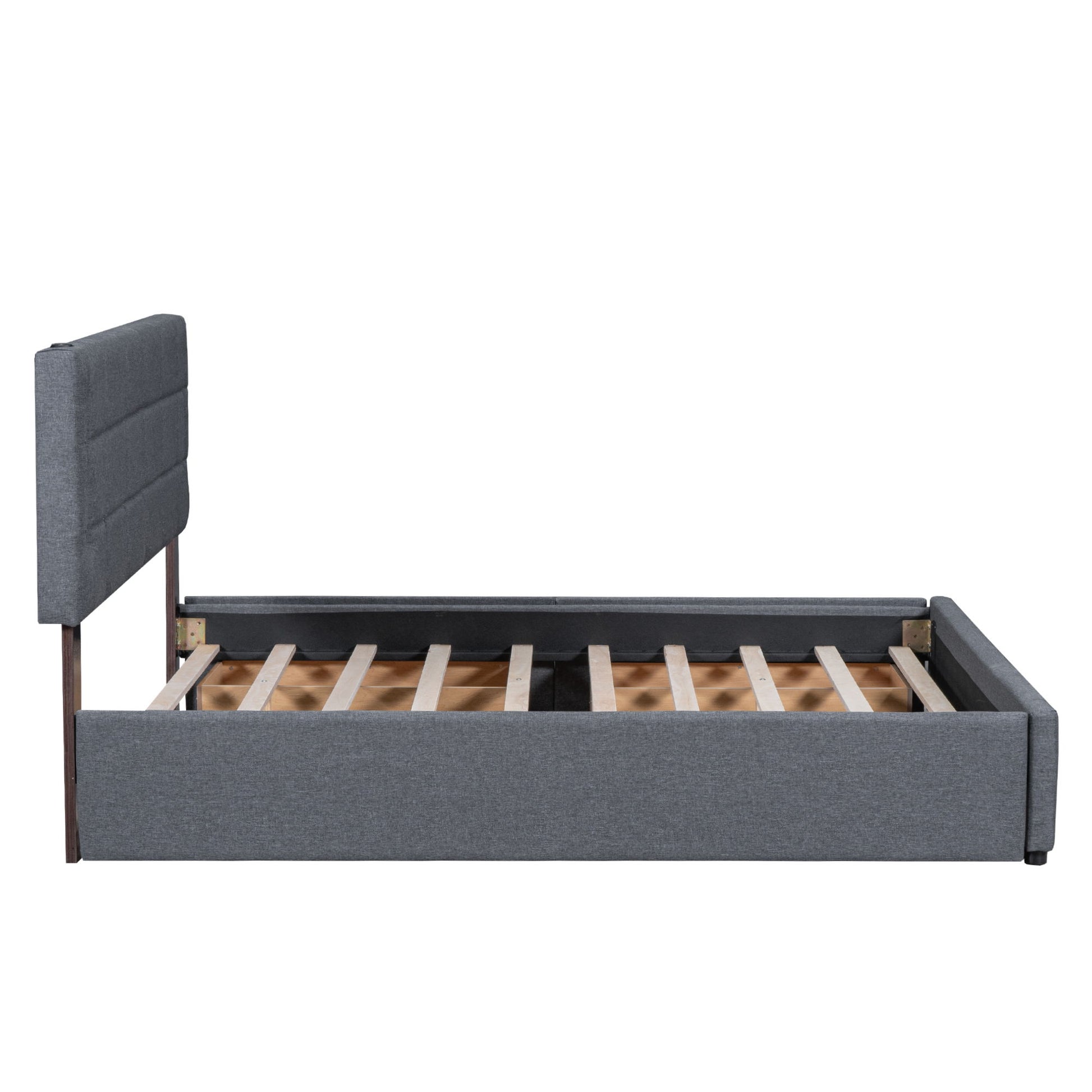 Upholstered Platform Bed With Trundle & Drawers - The Sleep Loft - Online Mattress Showroom NYC