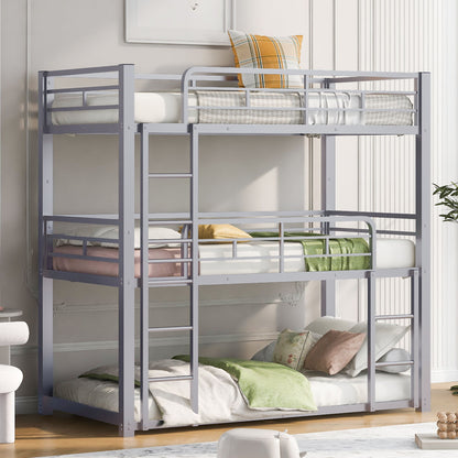 Triple Bunk Bed With Sturdy Construction And Space Saving Design - The Sleep Loft - Online Mattress Showroom NYC