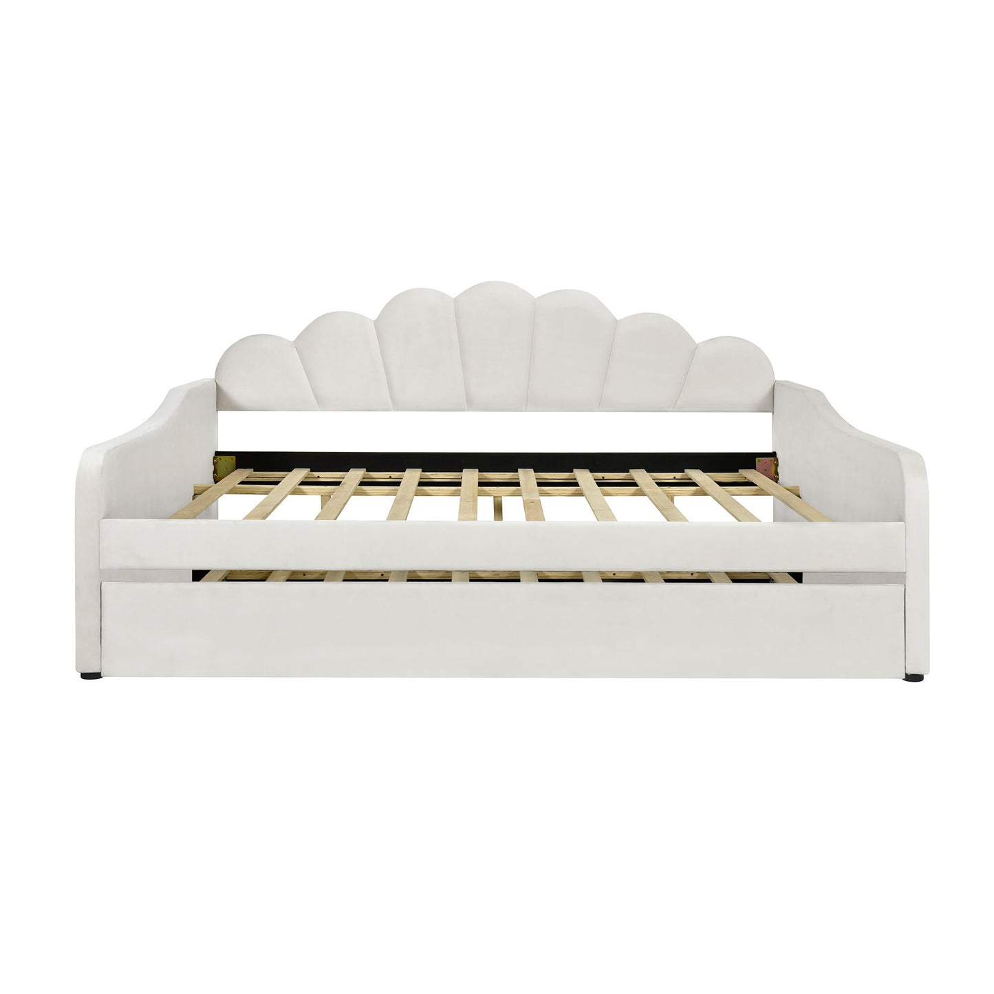 Upholstery Daybed Frame With Shell Shaped Backrest - The Sleep Loft - Online Mattress Showroom NYC