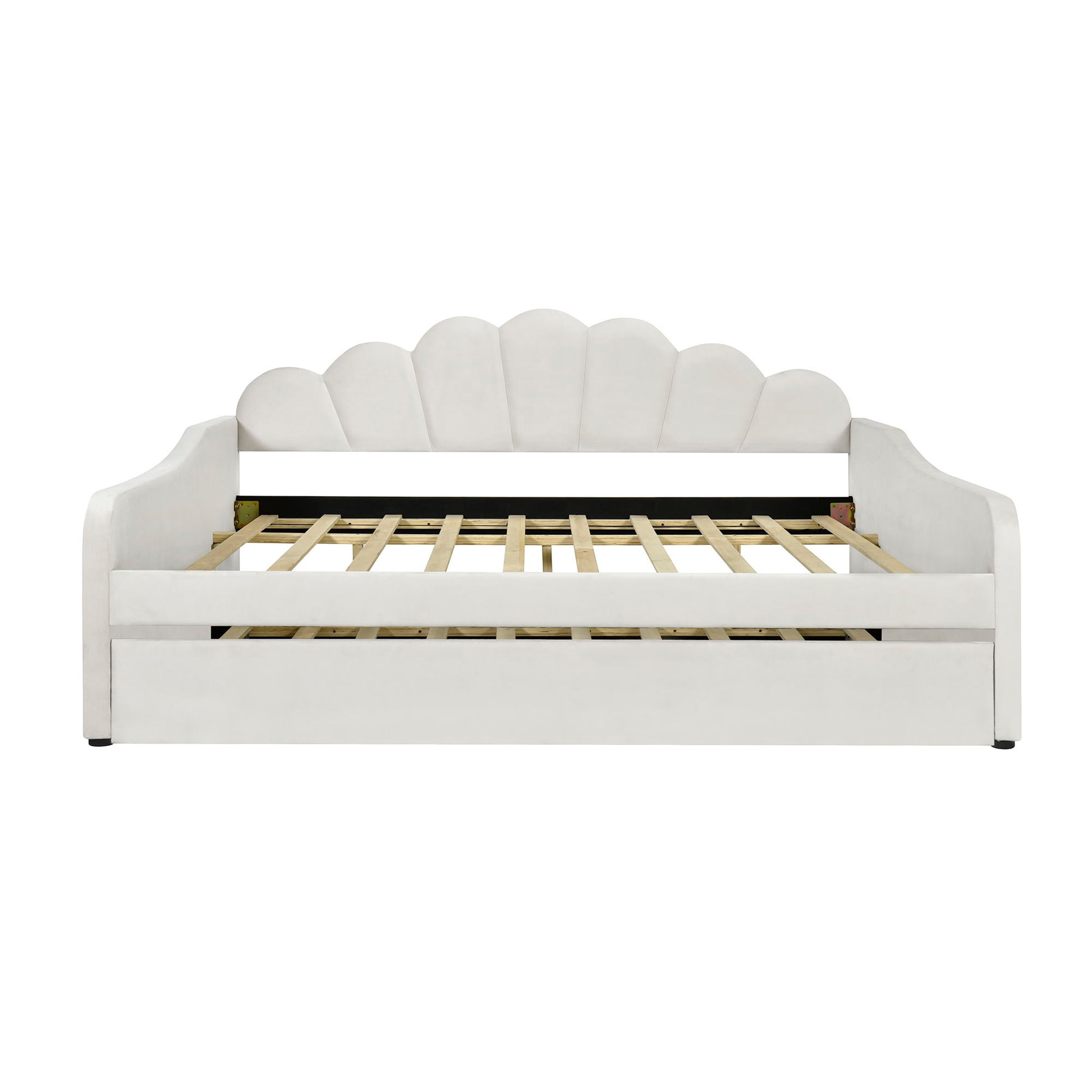 Upholstery Daybed Frame With Shell Shaped Backrest - The Sleep Loft - Online Mattress Showroom NYC