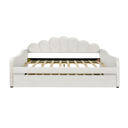 Upholstery Daybed Frame With Shell Shaped Backrest - The Sleep Loft - Online Mattress Showroom NYC