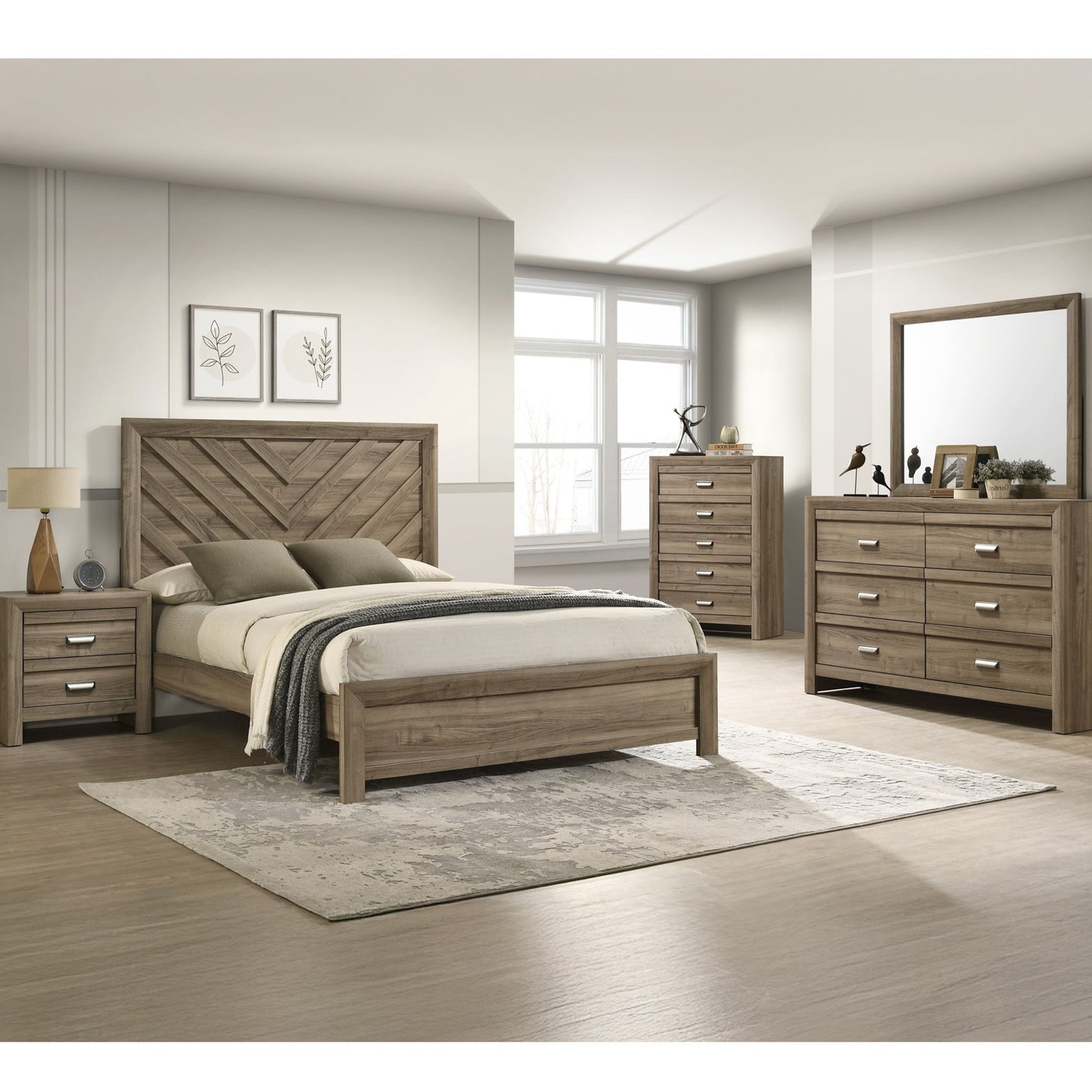 Modern Chevron Patterned Headboard Bed - The Sleep Loft - Online Mattress Showroom NYC