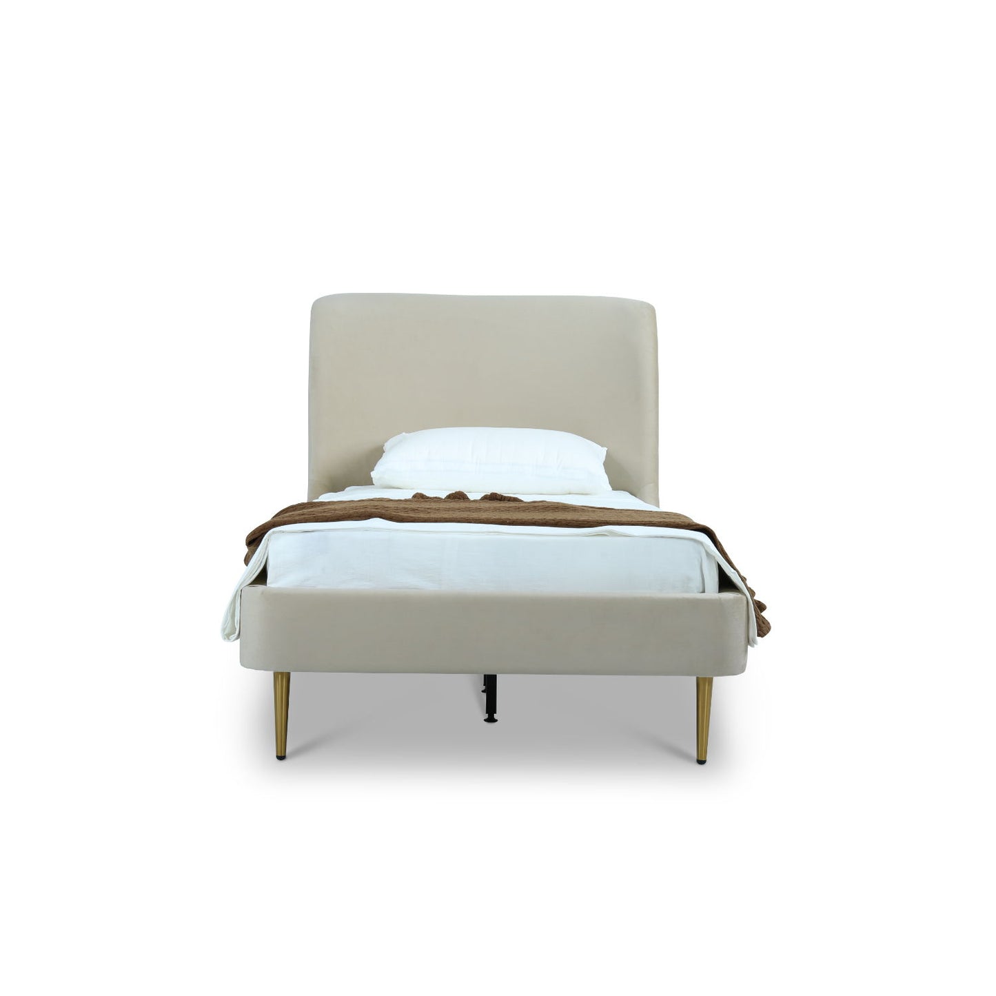 Mid-Century Modern Upholstered Bed With Curved Headboard - The Sleep Loft - Online Mattress Showroom NYC