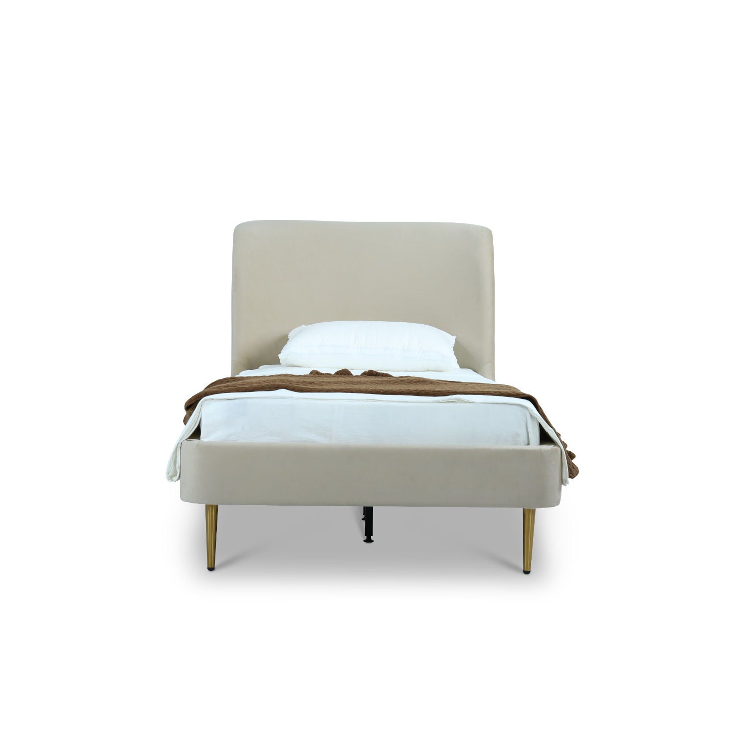 Mid-Century Modern Upholstered Bed With Curved Headboard - The Sleep Loft - Online Mattress Showroom NYC